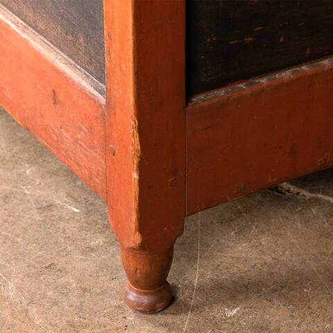 #49964 Antique Painted Wood Storage Chest Trunk image 6