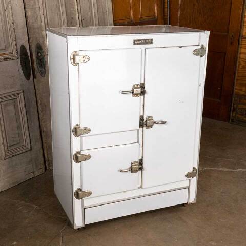 #49992 Antique Leonard Cleanable Ice Box Cabinet image 7