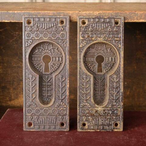 #50014 Antique Reading Pocket Door Pull Hardware image 2