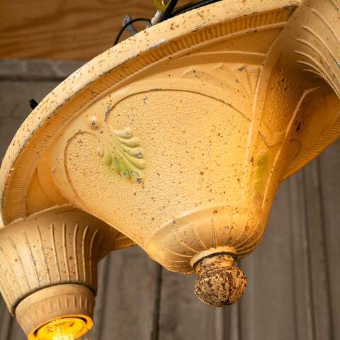 #50038 Salvaged Antique 2 Bulb Ceiling Light Fixture image 4