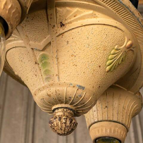 #50038 Salvaged Antique 2 Bulb Ceiling Light Fixture image 6