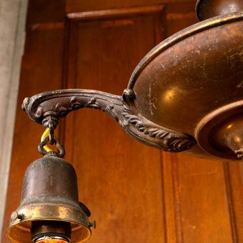 #50041 Salvaged Antique Victorian 2 Bulb Chandelier image 4