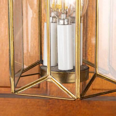 #50044 Vintage 3 Bulb Brass Chandelier Light Fixture image 3