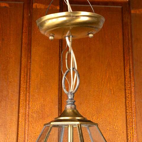 #50044 Vintage 3 Bulb Brass Chandelier Light Fixture image 5