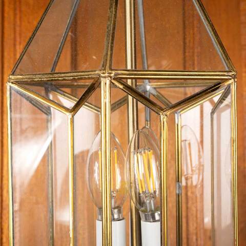 #50044 Vintage 3 Bulb Brass Chandelier Light Fixture image 6