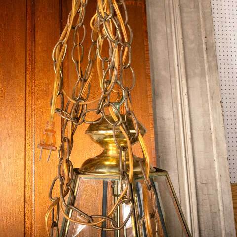 #50045 Vintage 3 Bulb Chandelier Light Fixture image 7