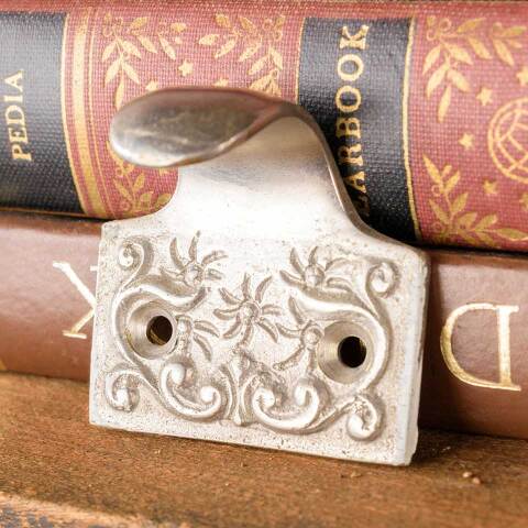 #50051 Reproduction Ornate Nickel Window Sash Lift image 3