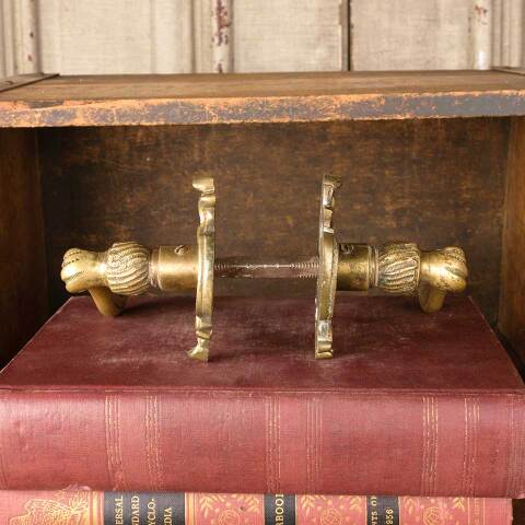 #50053 Salvaged Ornate Brass Door Lever Handles image 3