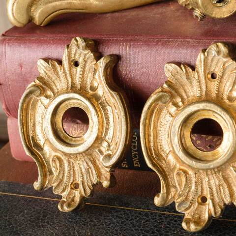 #50053 Salvaged Ornate Brass Door Lever Handles image 8