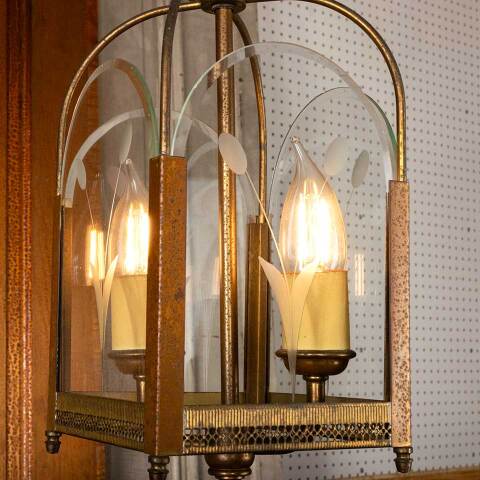 #50056 Vintage 2 Bulb Cut Glass Light Fixture image 6