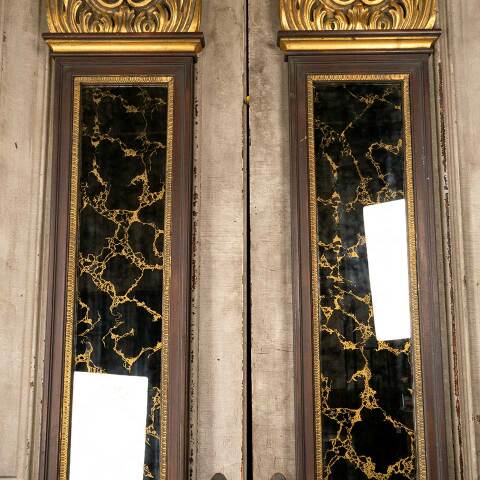 #50064 Pair of Vintage Mirrored Column Pilasters image 7