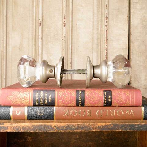 #50076 Antique Glass Doorknobs Door Hardware Set image 2