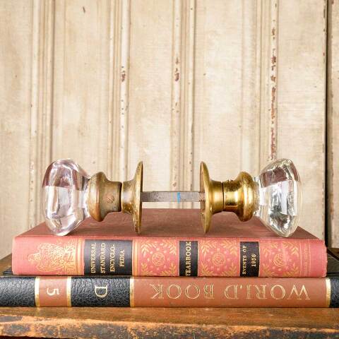 #50079 Antique Glass Doorknobs Door Hardware Set image 5