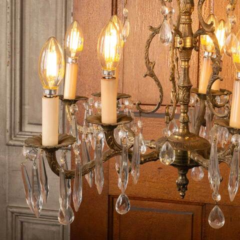 #50140 Antique 10 Bulb Chandelier Light Fixture image 3