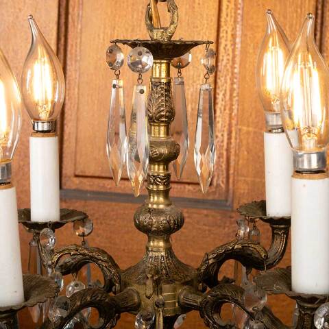 #50141 Antique 4 Bulb Chandelier Light Fixture image 4