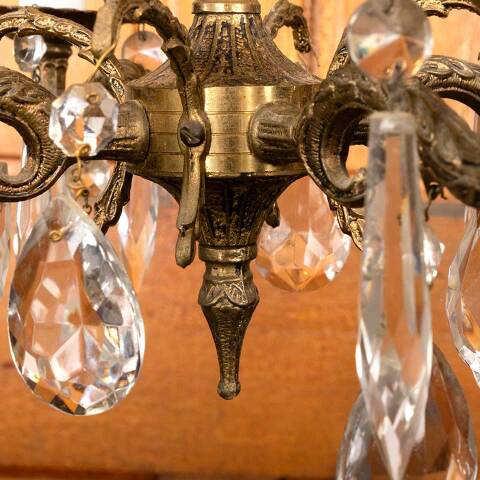 #50141 Antique 4 Bulb Chandelier Light Fixture image 6