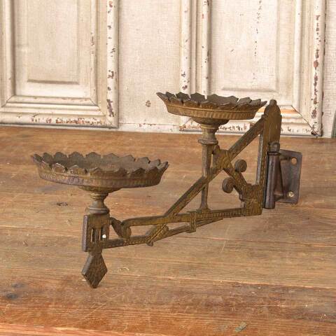 #50188 Cast Iron Wall Mount Oil Lamp Sconce image 3