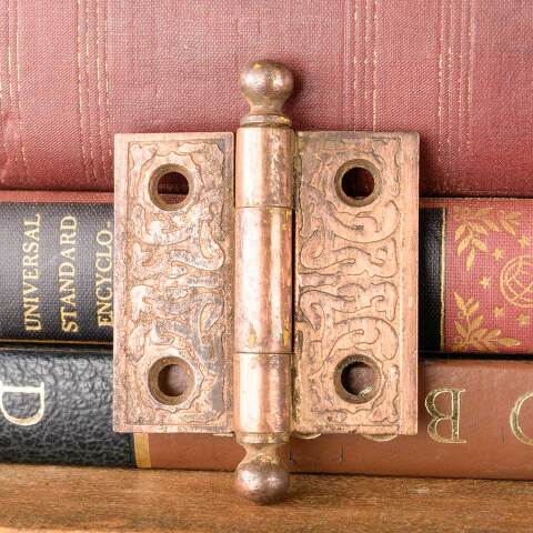 #50279 2" Antique Ornate Ball Finial Door Hinge image 2