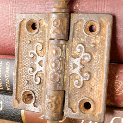 #50280 2 1/2" Ornate Cast Iron Ball Finial Door Hinge image 3