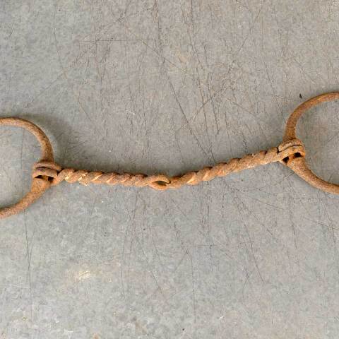 #50295 Antique Wrought Iron Horse Snaffle Bit image 3