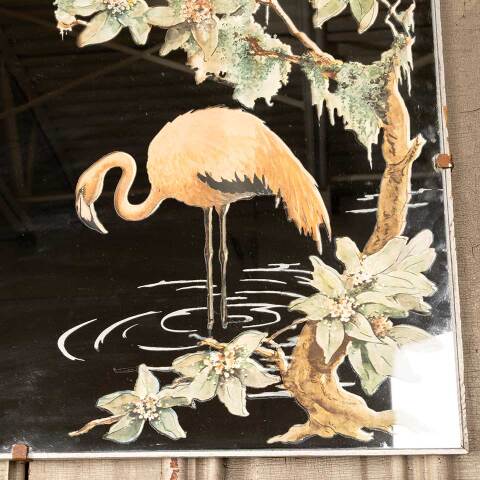 #50334 30x20 Vintage Pink Flamingo Wall Mirror image 2