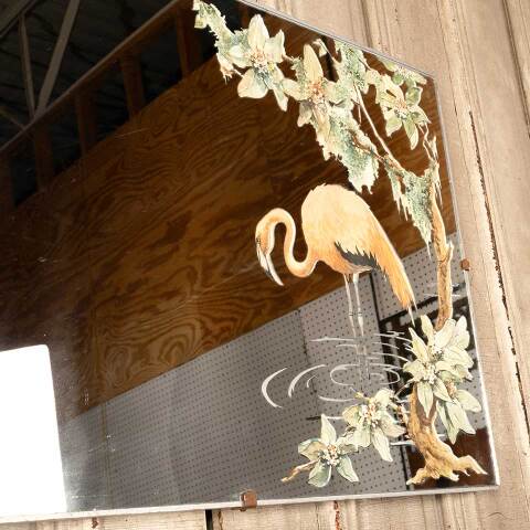 #50334 30x20 Vintage Pink Flamingo Wall Mirror image 6