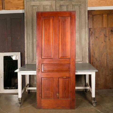 #50348 34x84 Antique 5 Panel Pine Interior Door image 5