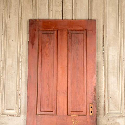 #50357 32x80 Antique 4 Panel Pine Interior Door image 5