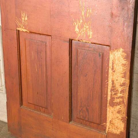 #50357 32x80 Antique 4 Panel Pine Interior Door image 7