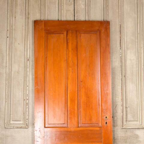 #50358 32x80 Antique 4 Panel Pine Interior Door image 2