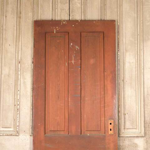 #50359 32x80 Antique 4 Panel Pine Interior Door image 2