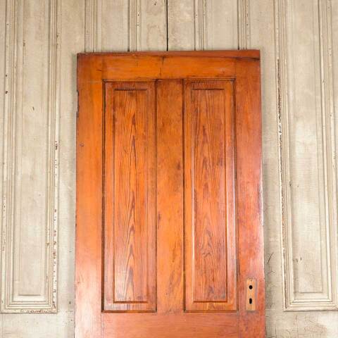 #50361 32x78 Antique 4 Panel Pine Interior Door image 2