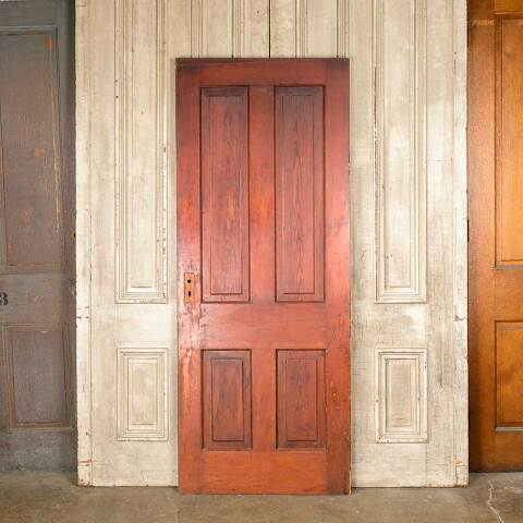 #50361 32x78 Antique 4 Panel Pine Interior Door image 5