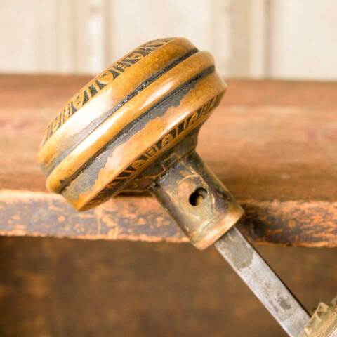 #50364 Antique Ornate Brass Door Hardware Set image 6