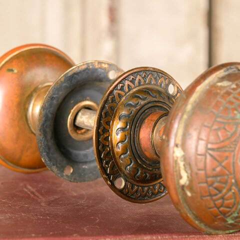 #50365 Antique Brass Reading Door Hardware Set image 2