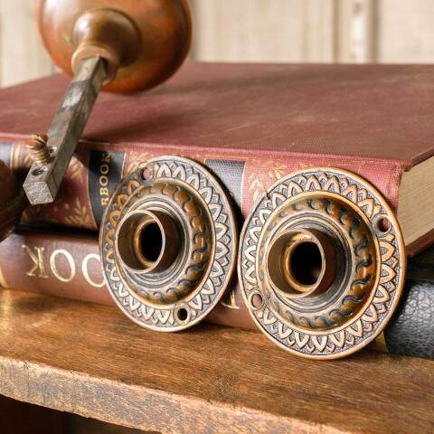 #50365 Antique Brass Reading Door Hardware Set image 7