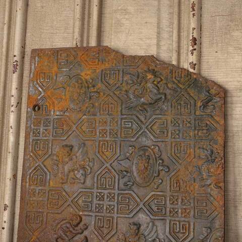 #50391 Antique Cast Iron Fireplace Fireback Panels image 5