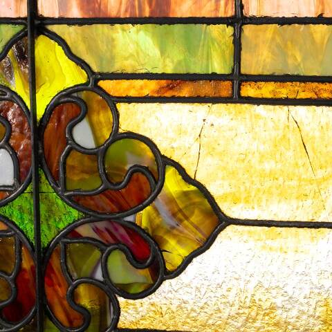 #50399 Salvaged Antique Stained Glass Window image 3