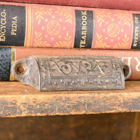 #50420 Antique Cast Iron Drawer Bin Pull Hardware image 4
