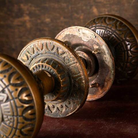 #50439 Antique Victorian Doorknob Hardware Set image 3