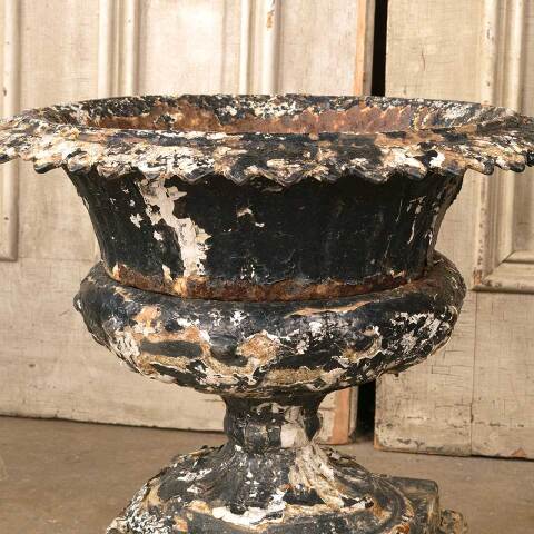 #50443 Antique Cast Iron Garden Urn Planter image 3