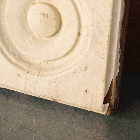 #50451 Antique Painted Wood Rosette Trim Block image 2