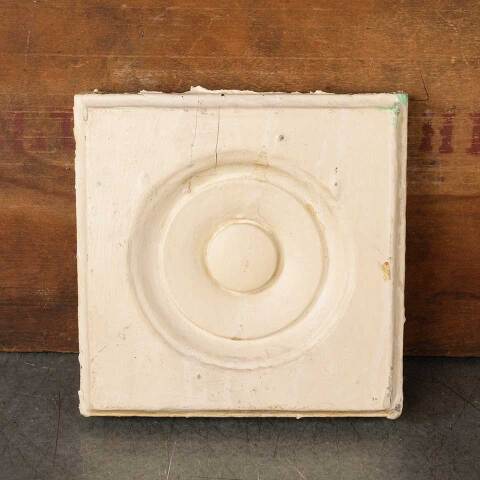 #50451 Antique Painted Wood Rosette Trim Block image 4