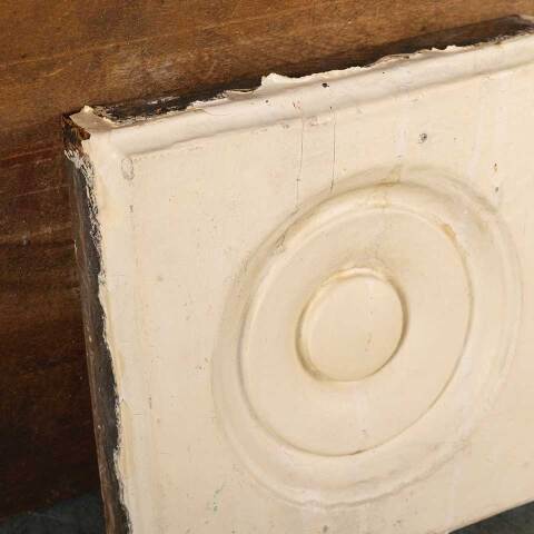 #50451 Antique Painted Wood Rosette Trim Block image 5