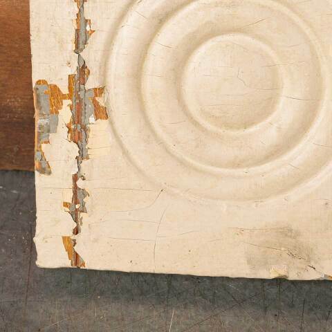 #50452 Antique Painted Wood Rosette Trim Block image 5