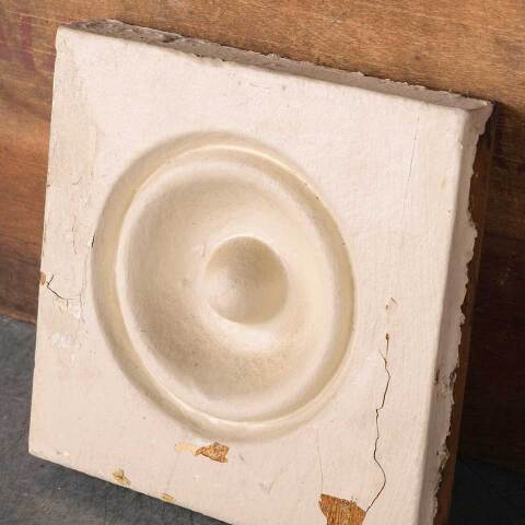 #50455 Antique Painted Wood Rosette Trim Block image 2