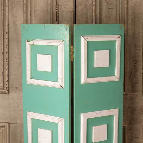 #50488 Vintage Hinged Painted Wood Panels image 2