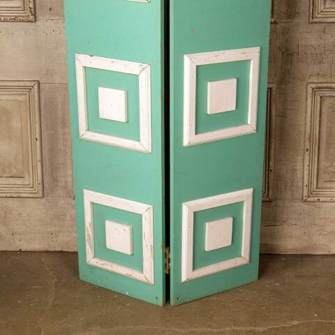 #50488 Vintage Hinged Painted Wood Panels image 3
