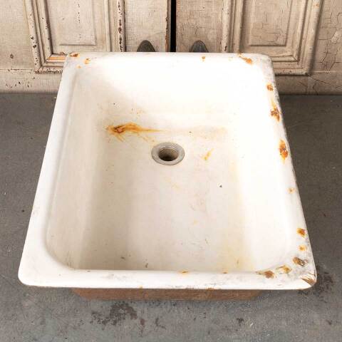 #50497 Antique Cast Iron Porcelain Enameled Sink image 2