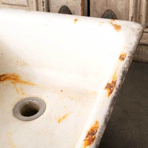 #50497 Antique Cast Iron Porcelain Enameled Sink image 5